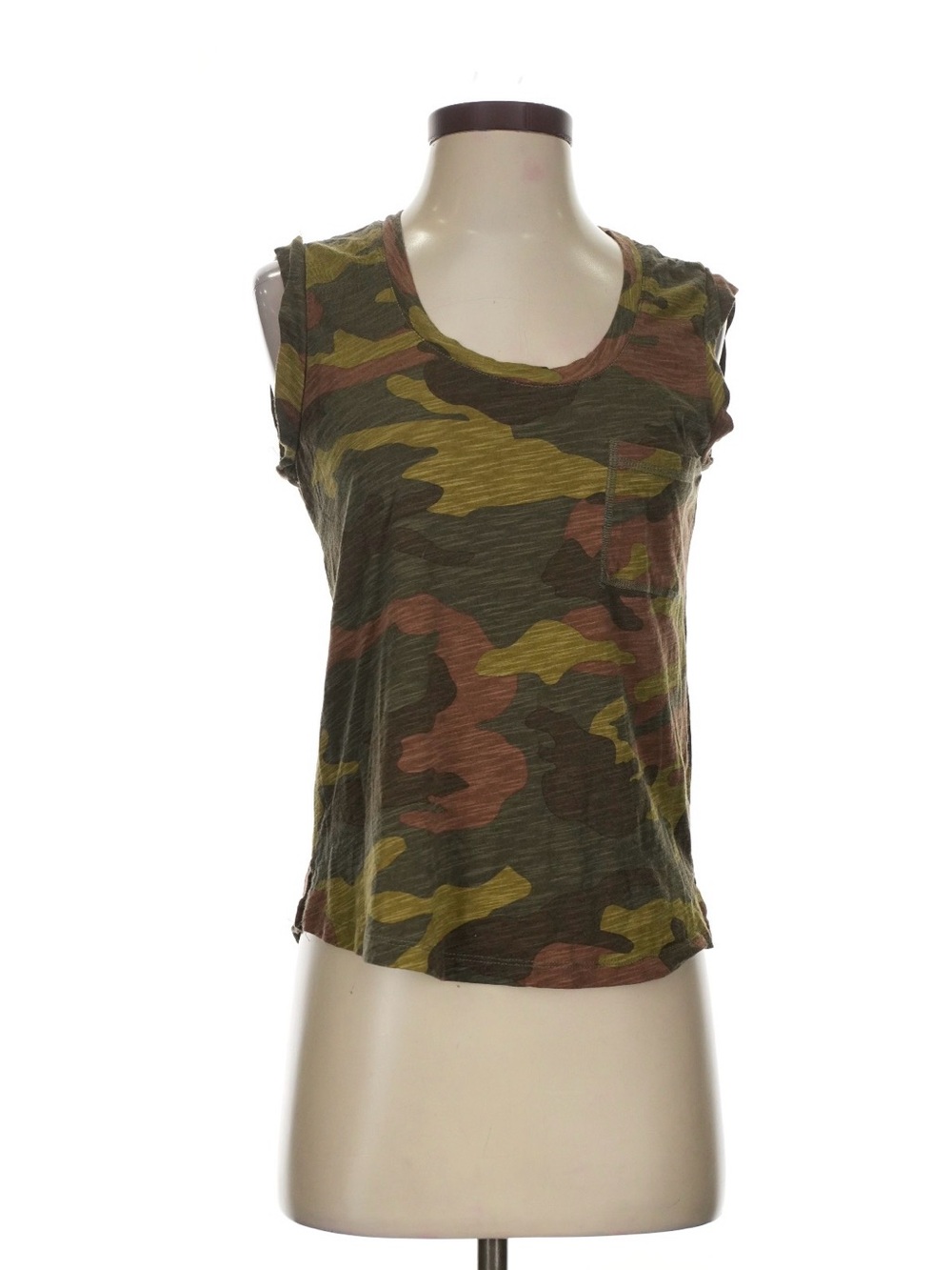Sanctuary Olive Camo Scoop Neck Tank